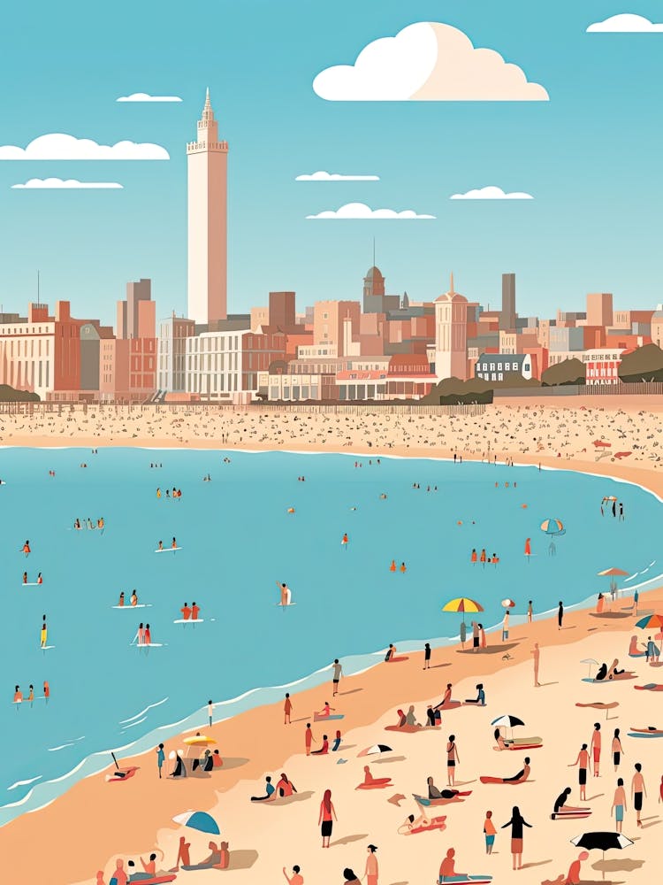 Brighton Beach, England, Graphic Illustration 4