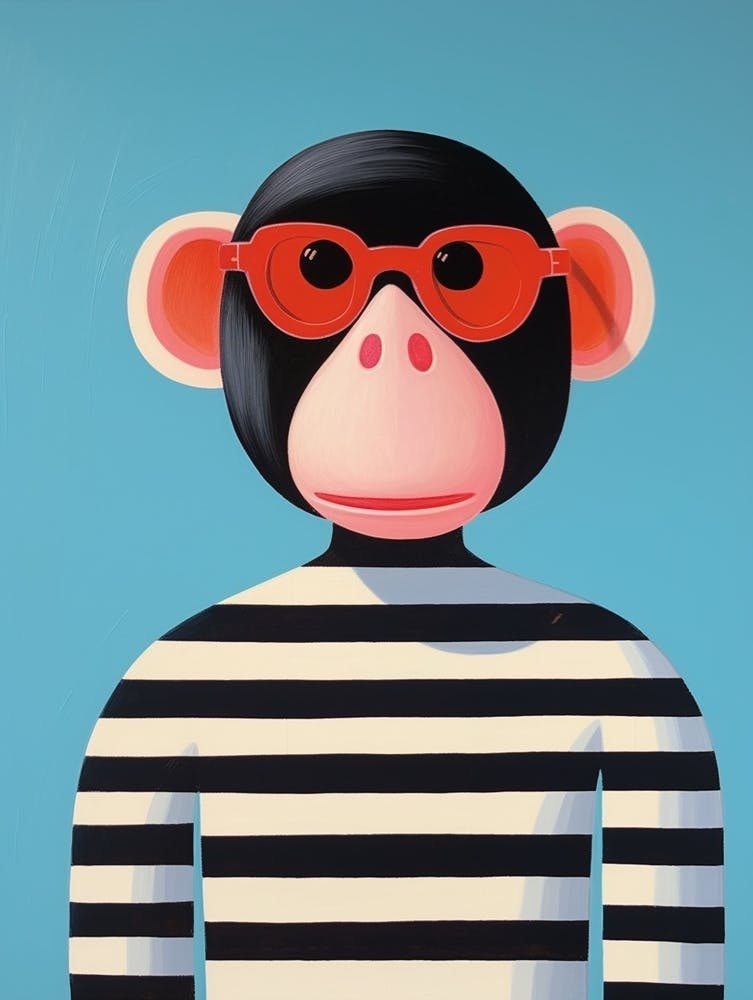 Little Chimpanzee 1 Wearing Sunglasses