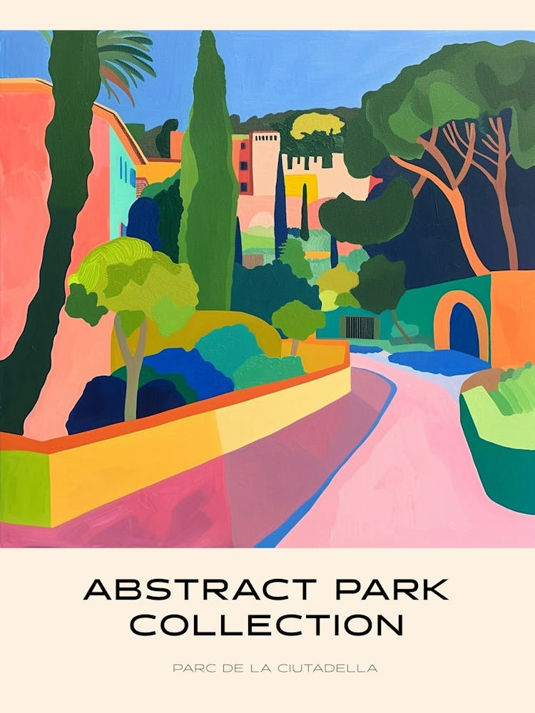 Abstract Park Collection Poster Parc De La Ciutadella Barcelona 3