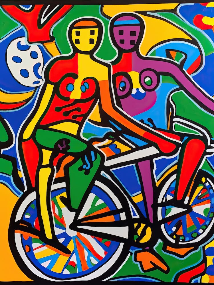 Triathlon In The Style Of Matisse 1