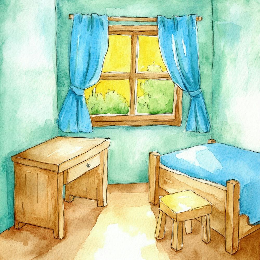 Watercolor Bedroom