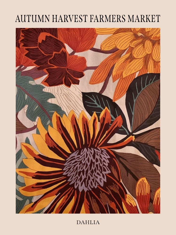 Fall Botanicals Dahlia 3 Poster