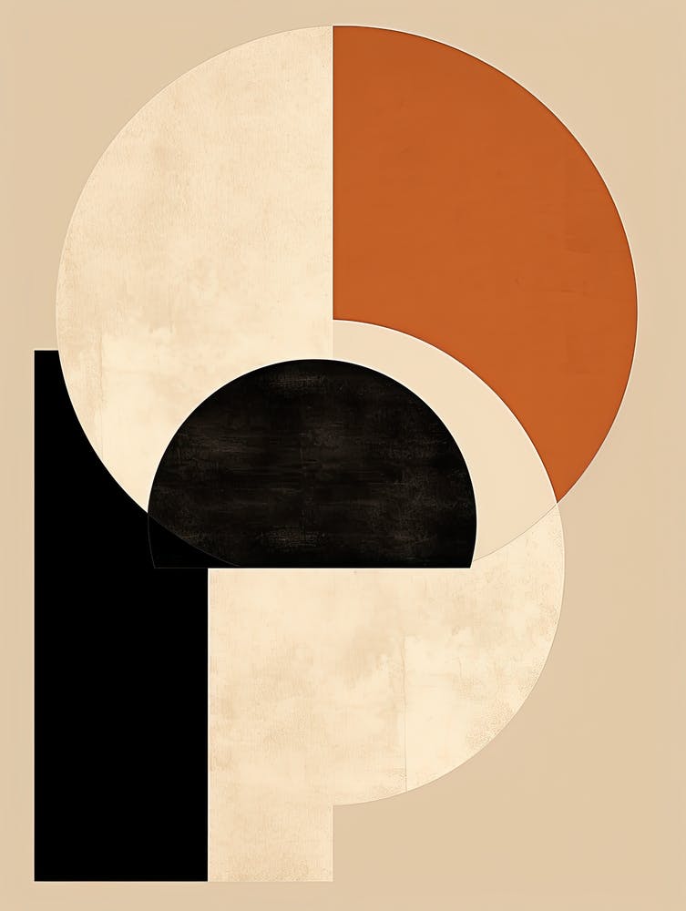 Sculpted Shadows; Mid Century Beige Silhouettes