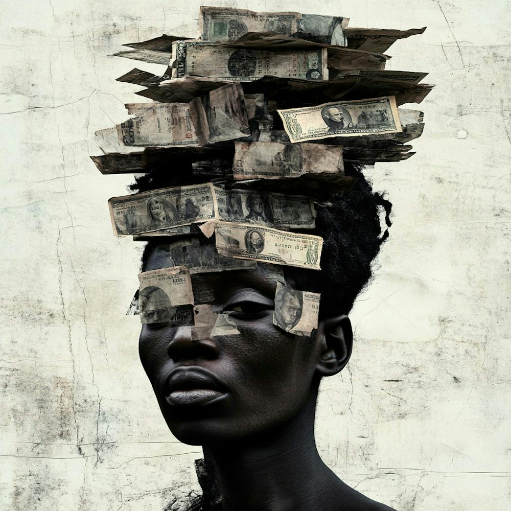 Woman With Money On Her Head