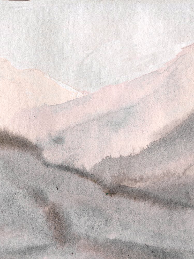 Watercolor Of Mountains 18