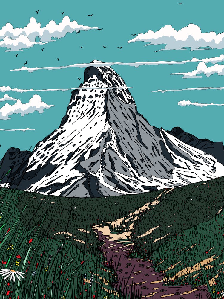 Matterhorn Landscape Travel Poster