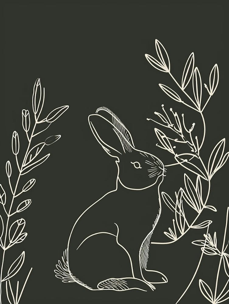 Cinnamon Rabbit Minimalist Illustration 3