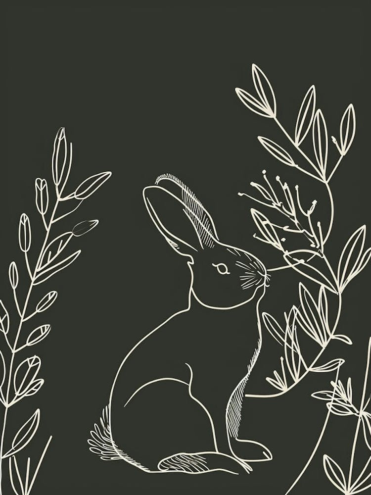 Cinnamon Rabbit Minimalist Illustration 3