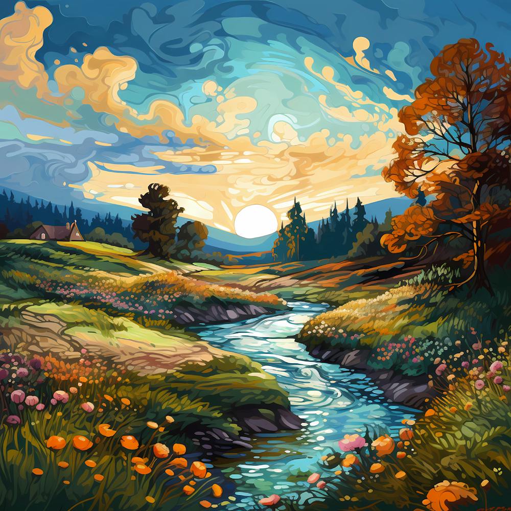 Sunset In The Countryside