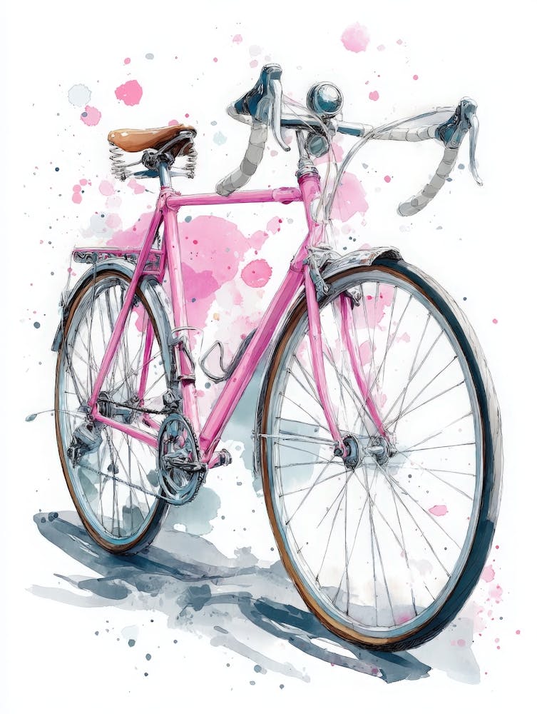 Aihrgdesign Isolated Watercolor Painting Of Vintage Bicycles 14