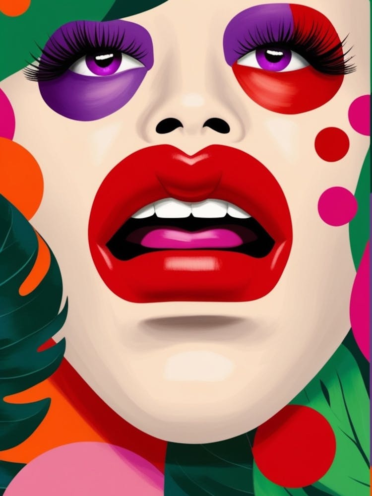 Woman With Colorful Makeup