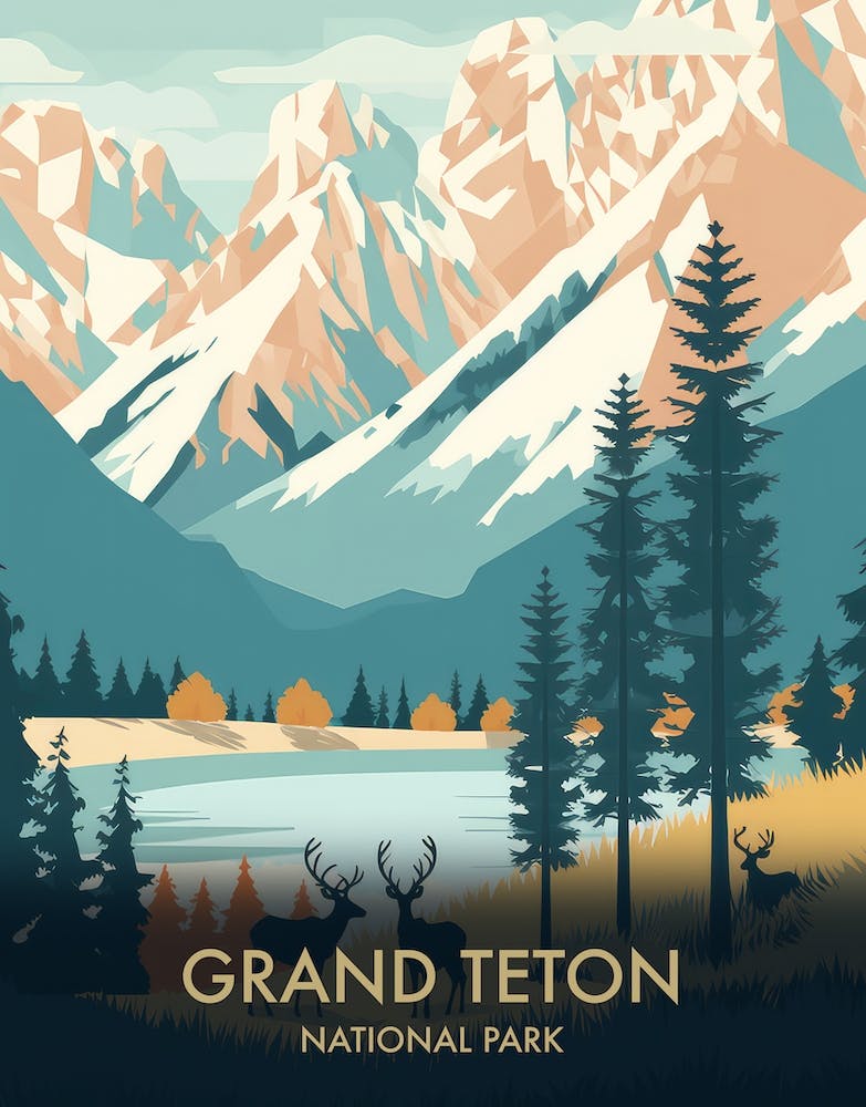 Teton National Park Vintage Travel Poster 7