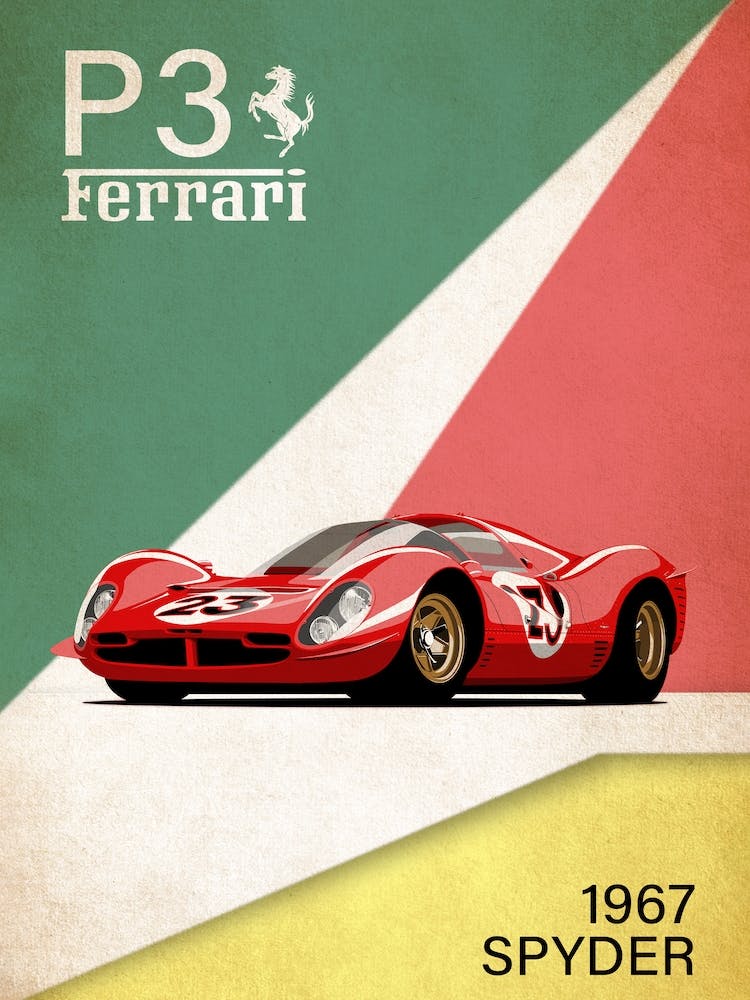 Ferrari P3 Spyder Vintage Poster