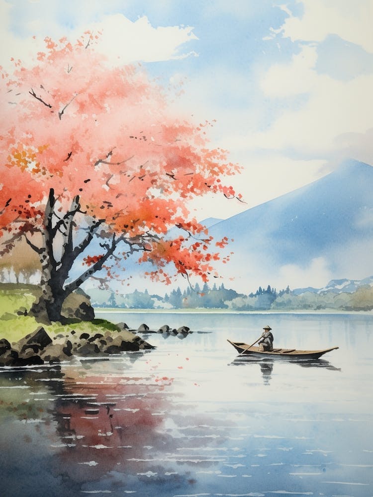 Kairakuen Japan Watercolour Painting 1 