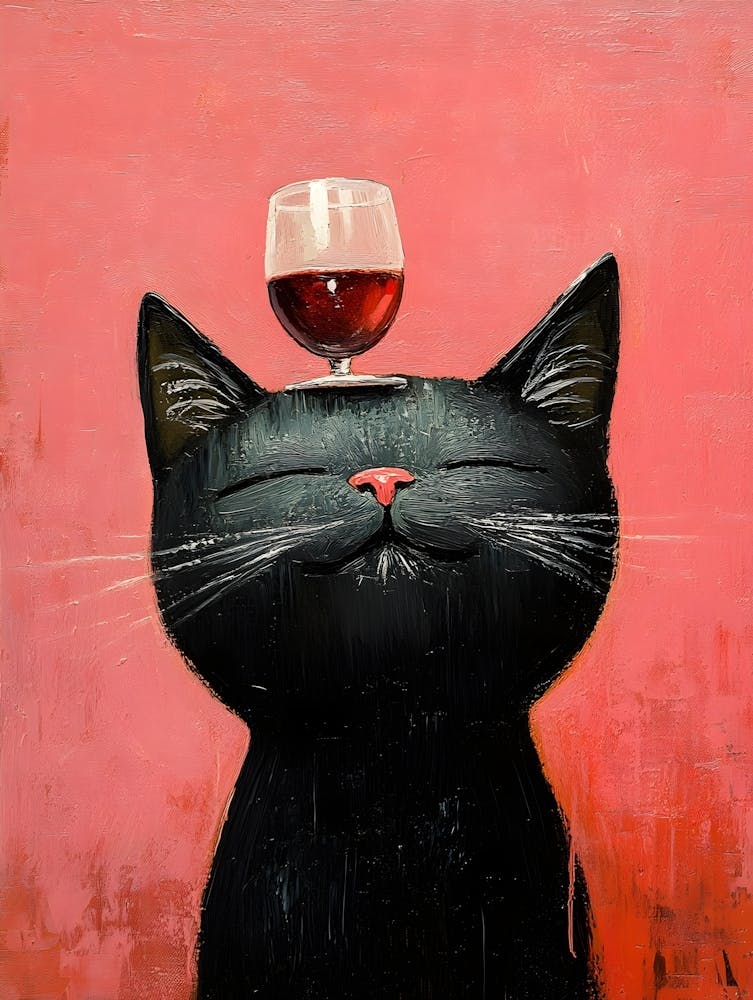 Cat Balances Wine 6