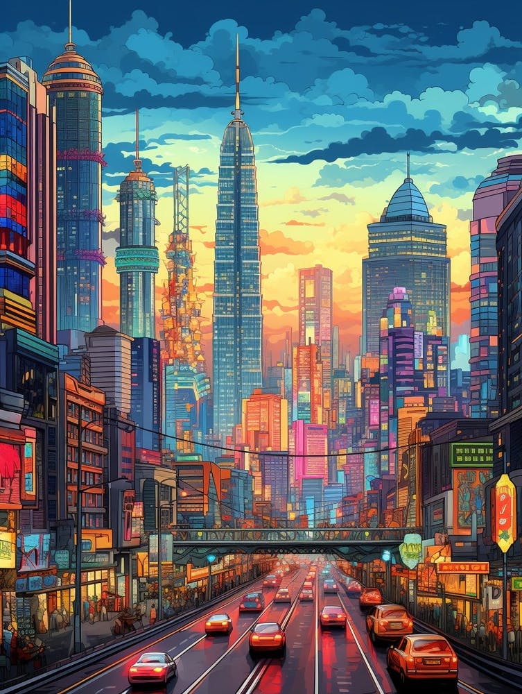 Kuala Lumpur Pixel Art 2