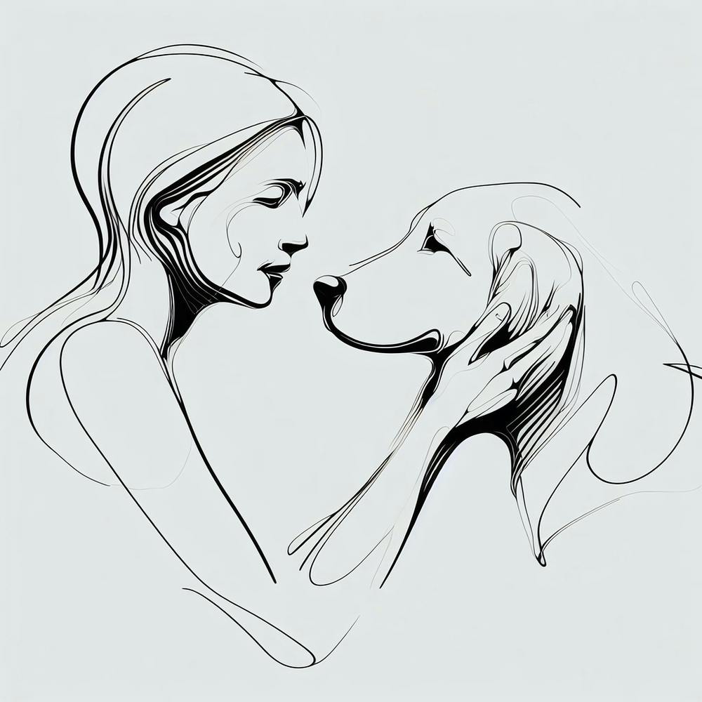 Woman care for her dog