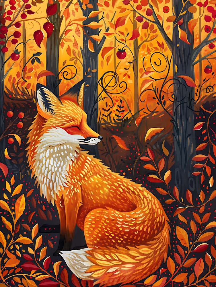 Solitary Fox In The Autumn 22
