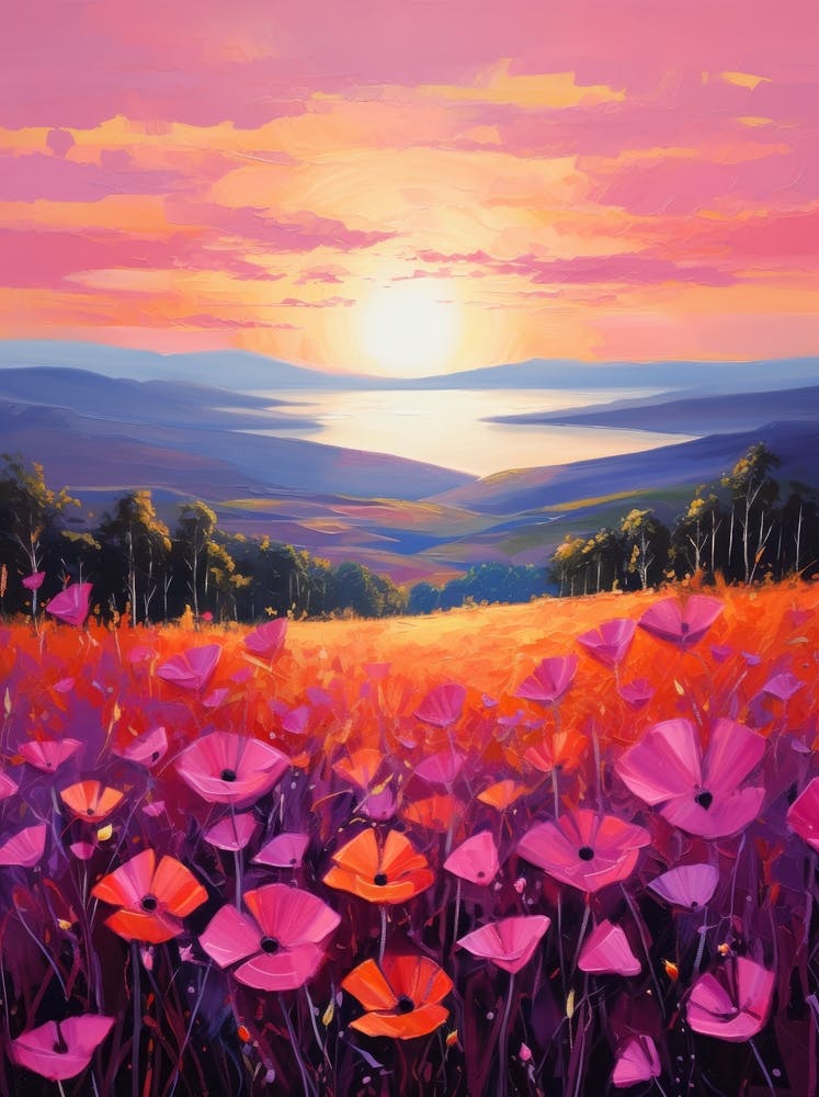 Poppies At Sunset