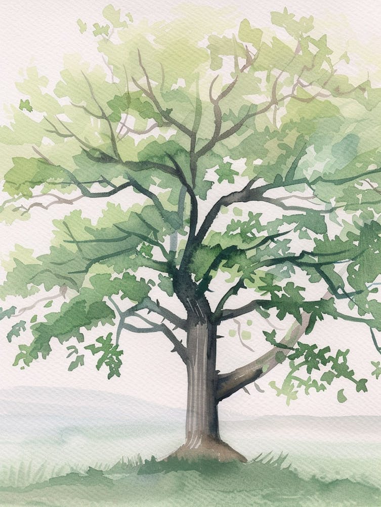 Alder Tree Atmospheric Watercolour Painting 6