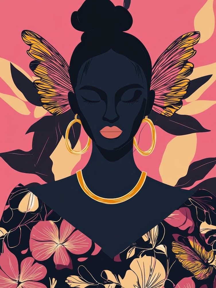 Black Woman With Butterfly Wings