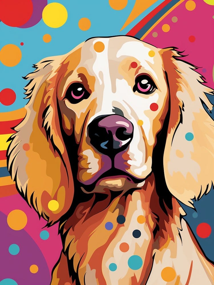 Pop Art Graphic Design Style Golden Retriever 2