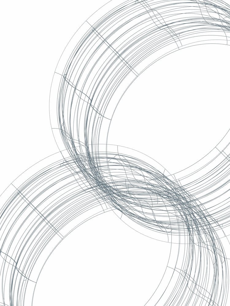 Blue On White Abstract Wire Circles