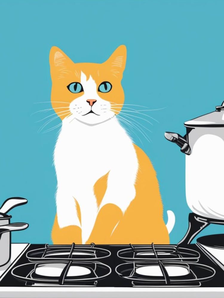 Cat On Stove 2