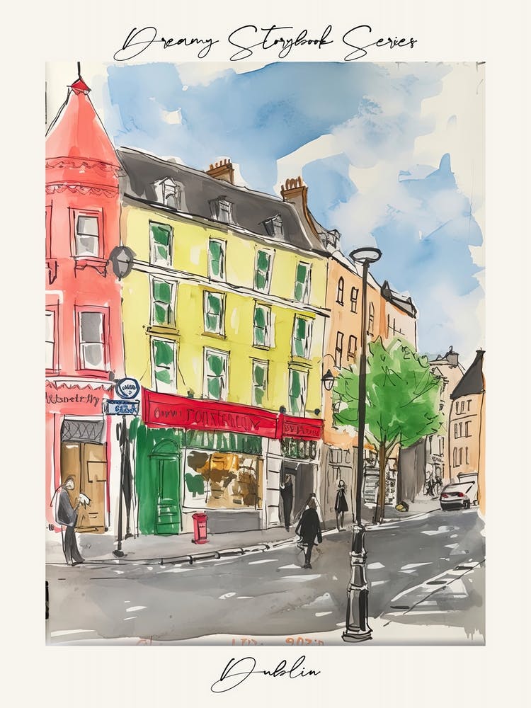 Poster Of Dublin, Dreamy Storybook Illustration 4
