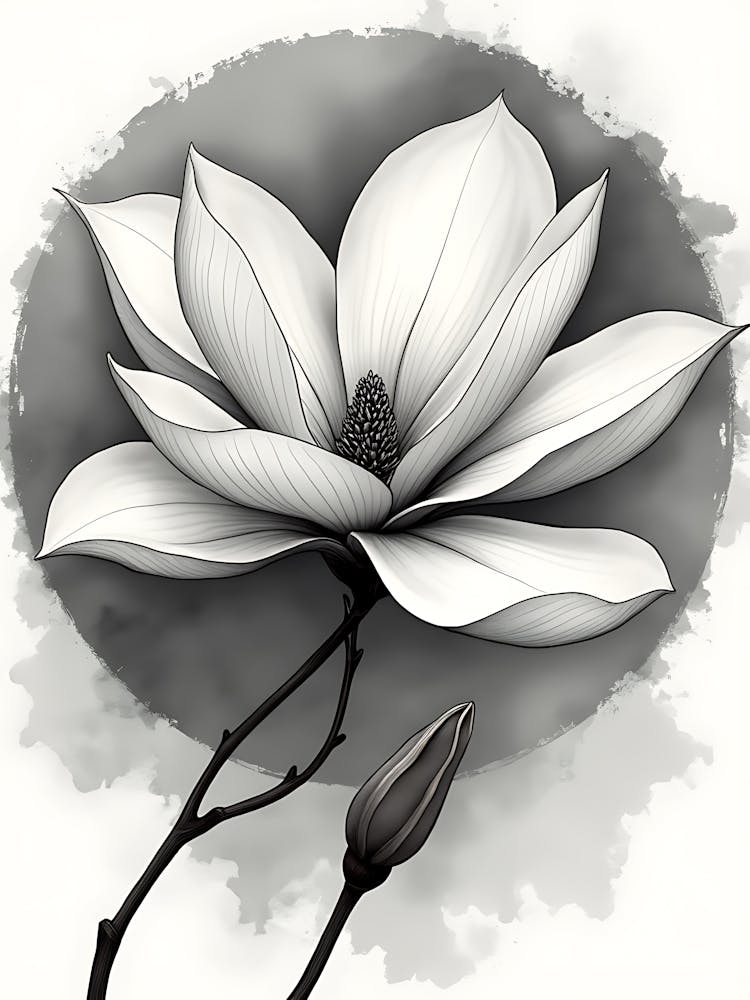 Serene Floral Outline For Contemporary Interiors