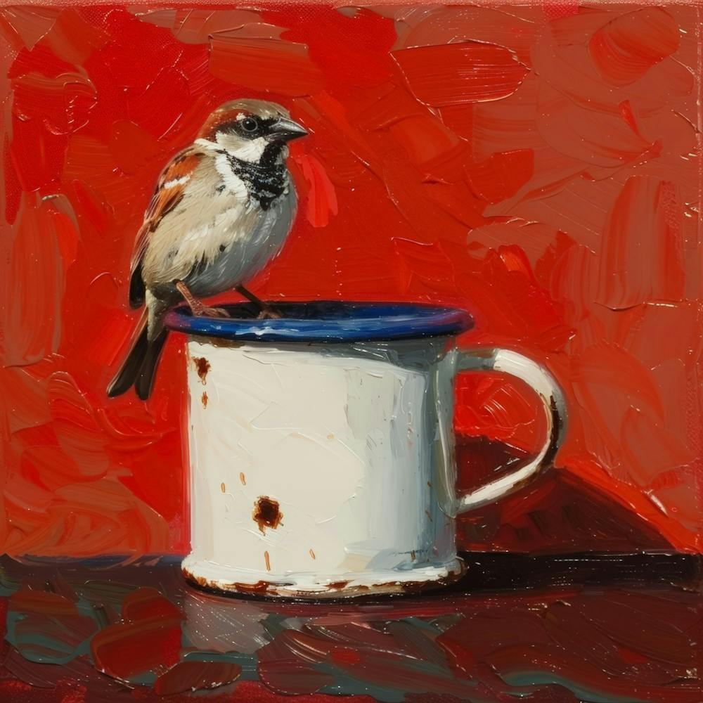 Sparrow In A Mug