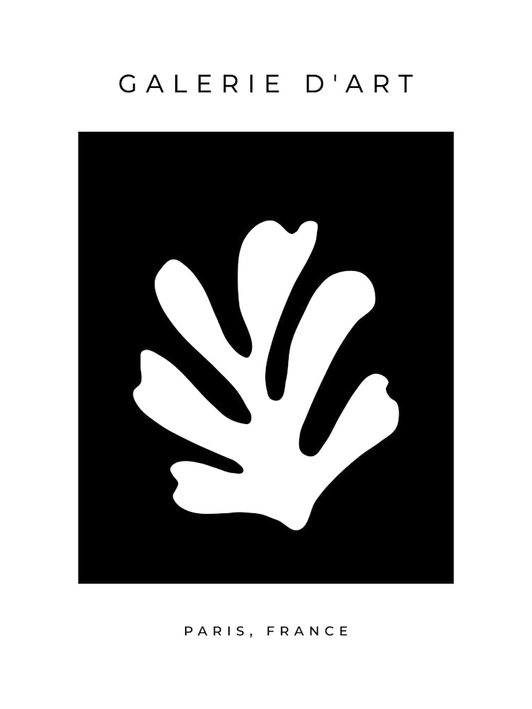Abstract Leaf Cut Out Black