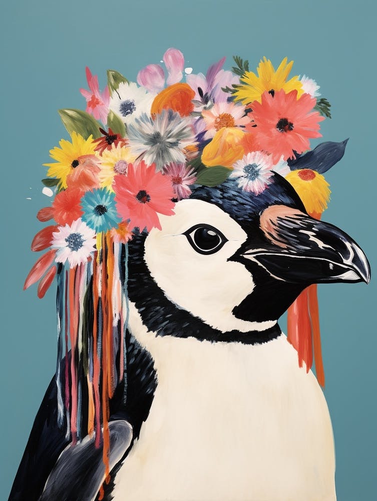 Bird With A Flower Crown Penguin