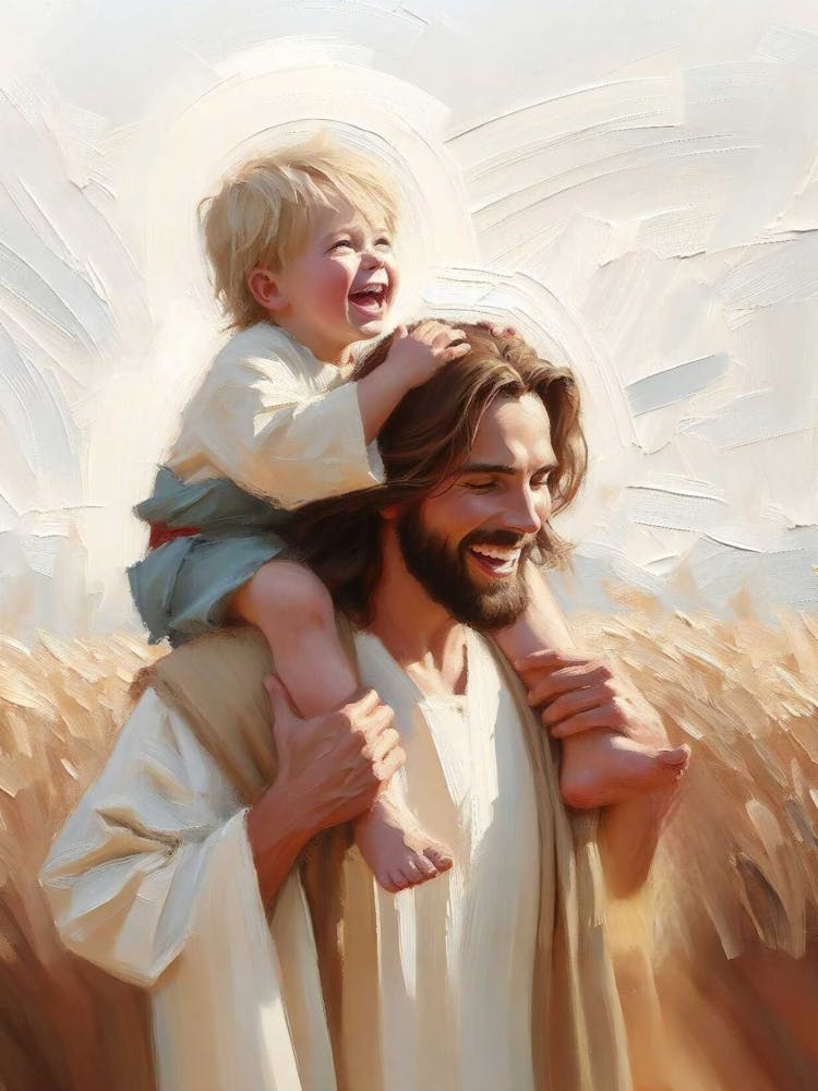 Love And Laughter, Christian Painting, Jesus And Boy, Jesus With Children Art, Jesus And Kids, Digital Christian Art, Lds Art, Jesus Art