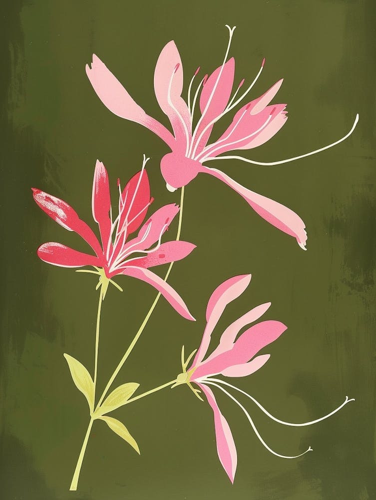Pink & Green Honeysuckle 2