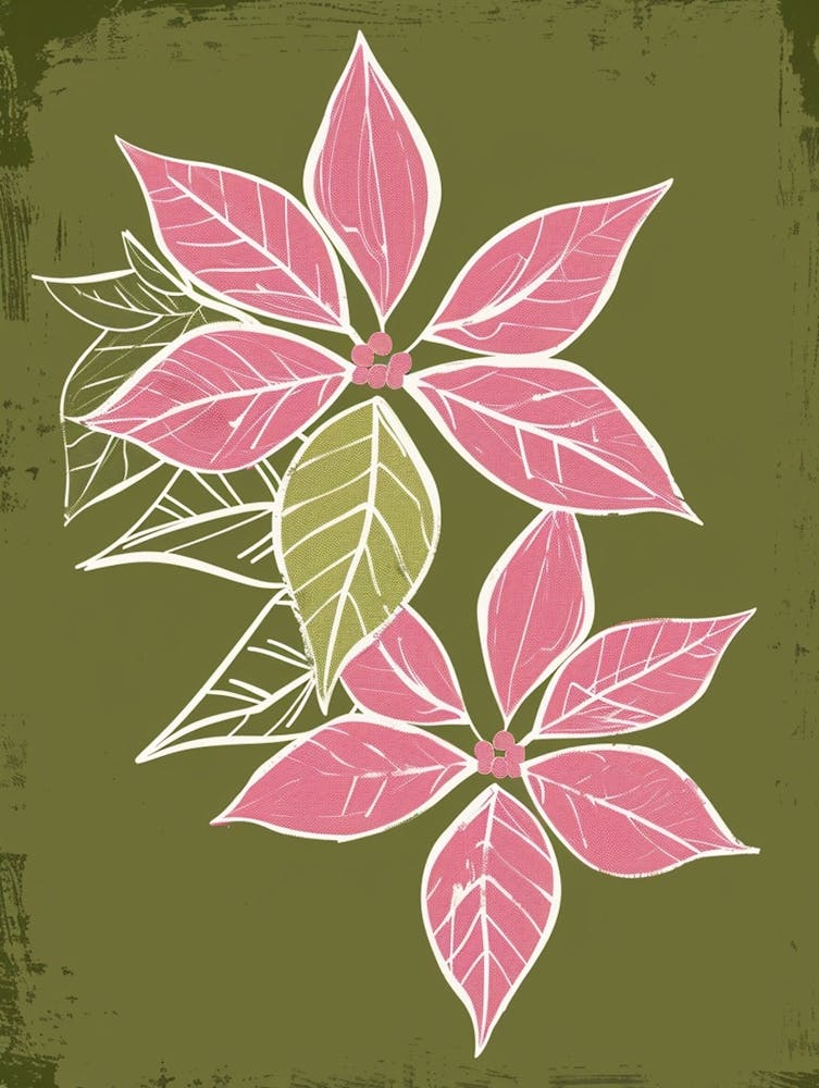 Pink & Green Poinsettia 2