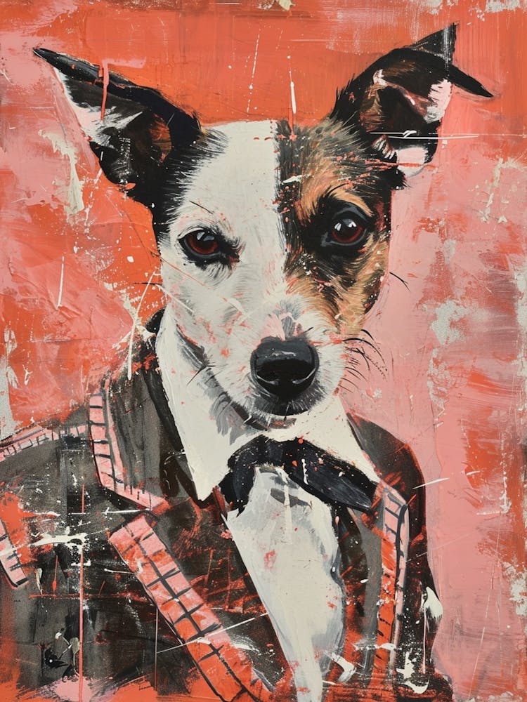 Dog In A Suit Kitsch Portrait 1
