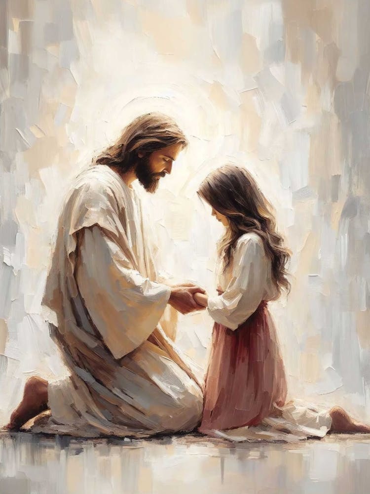 Ein liebender Erlöser, Christliche Kunst, Jesus und Mädchen, Jesus Kunst, Bild von Jesus, Christliche Malerei LDS Kunst, Bibelkunst, Jesus mit Frau Drucke