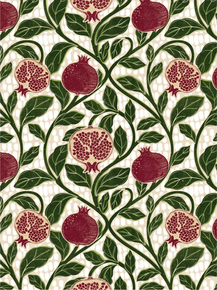 Block Print Pomegranates