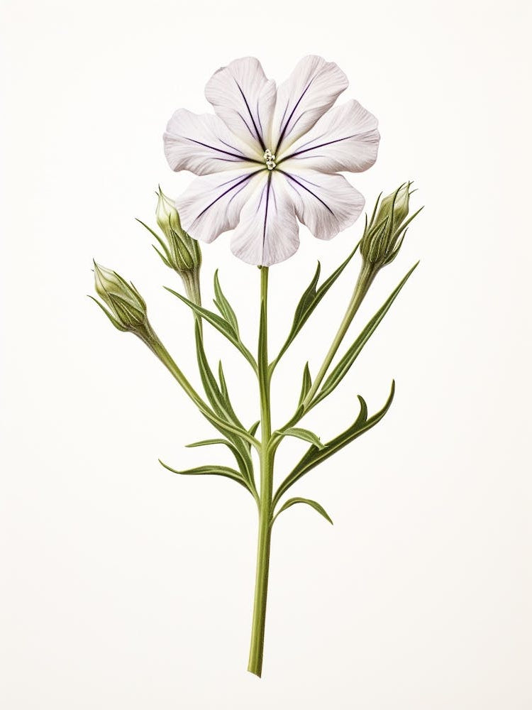 Pressed Wildflower Botanical Art Woodland Phlox 1