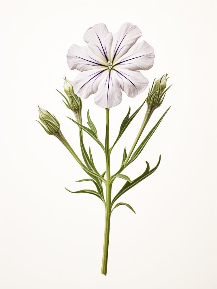 Pressed Wildflower Botanical Art Woodland Phlox 1