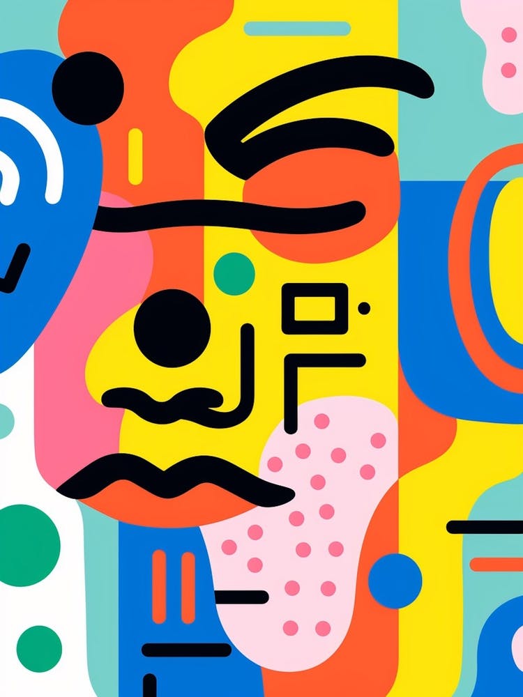 Geometric Colourful Face Illustration 1