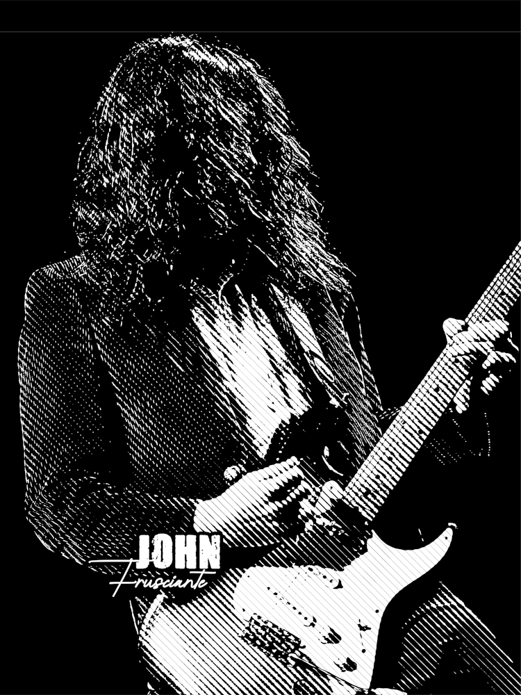 John Frusciante Music Legend Black White Line Art
