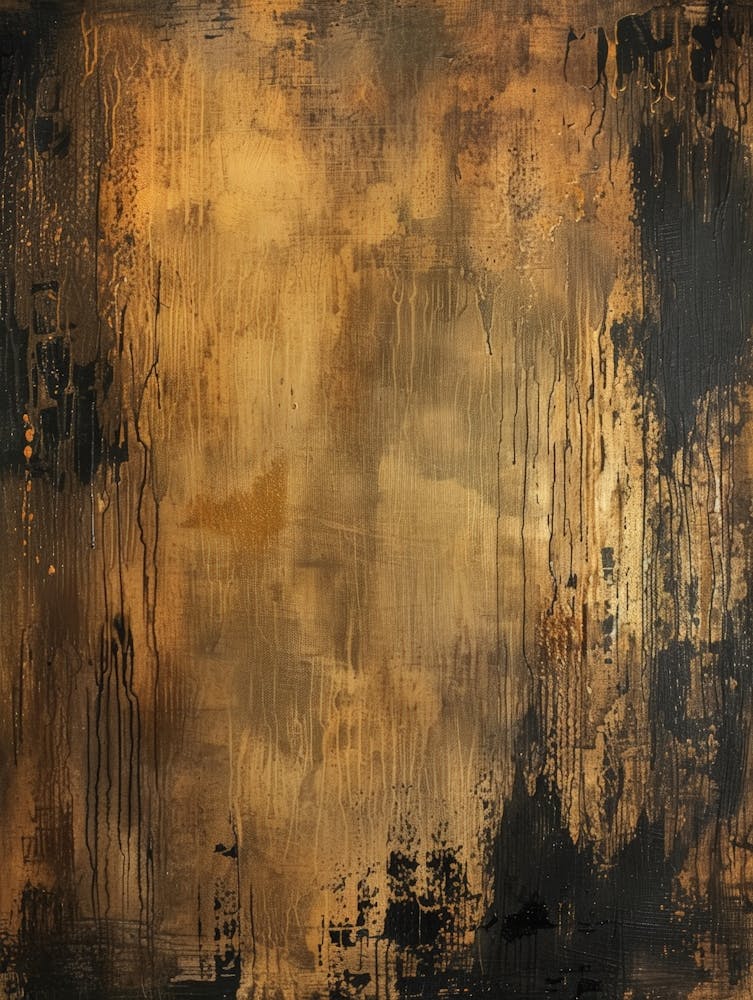 Gold And Black Abstract Painting 1