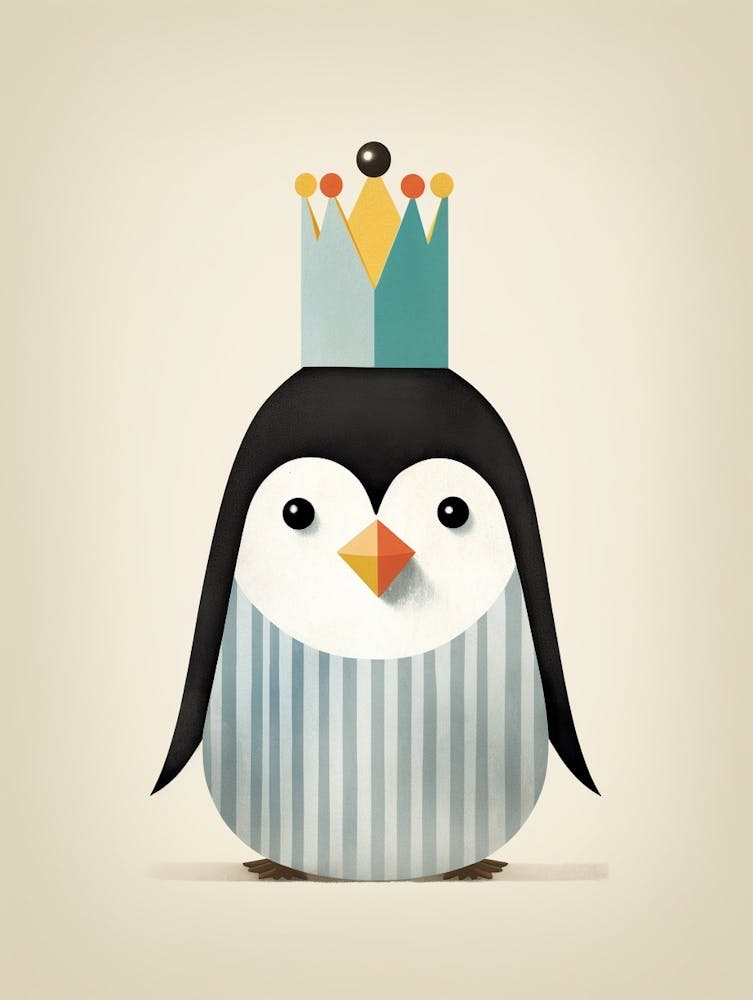 Little Penguin 1 Wearing A Crown