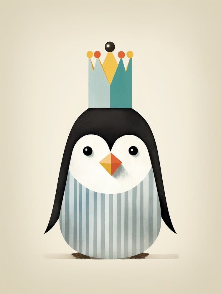 Little Penguin 1 Wearing A Crown