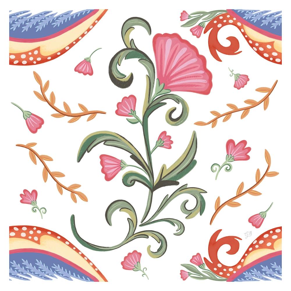 Flowers Bikini Square