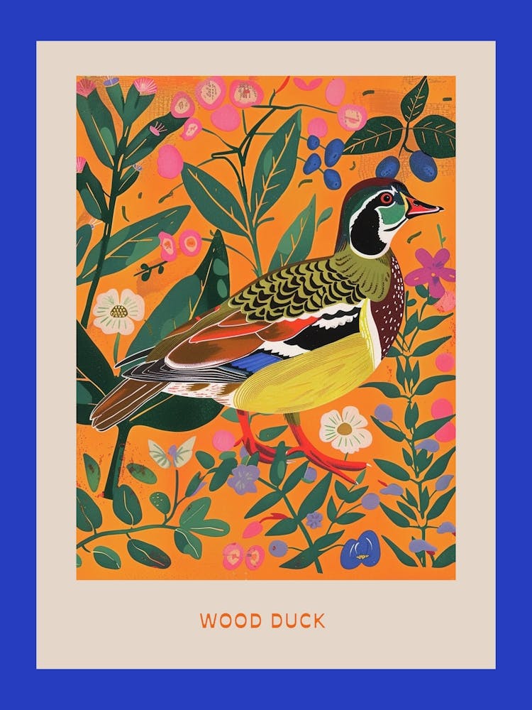 Spring Birds Poster Wood Duck 1