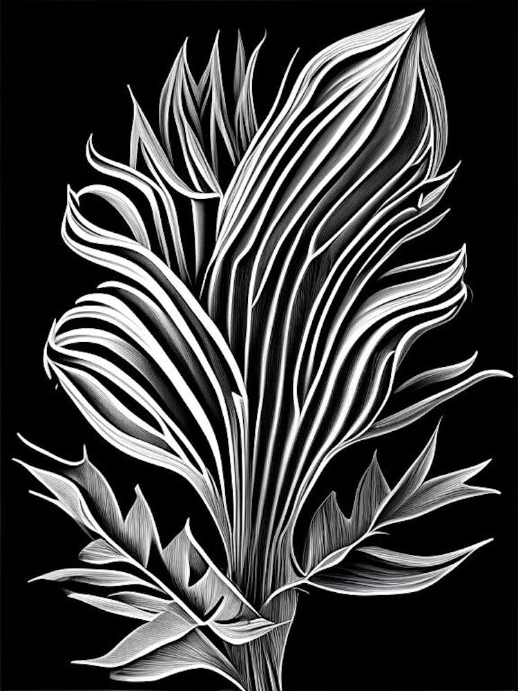 Yucca Leaf Linocut