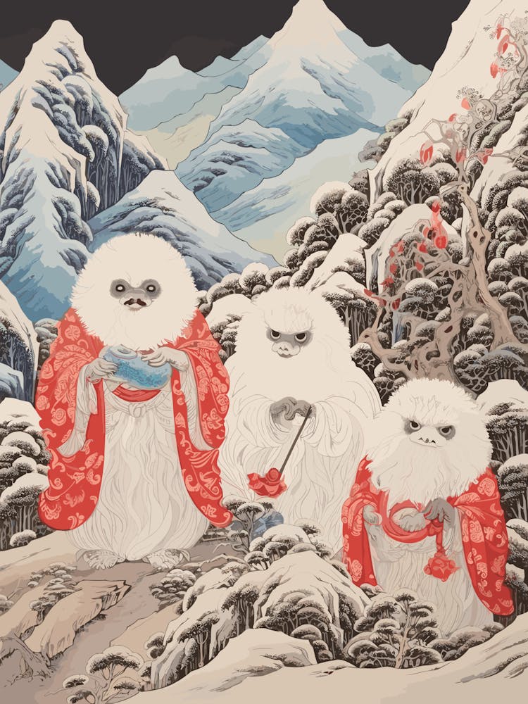 Zao Onsen Snow Monsters, Japan Vintage Travel Art 3
